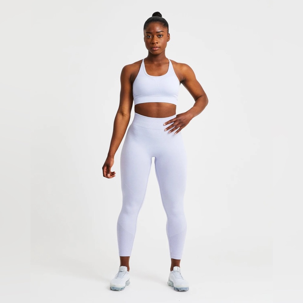 AYBL Motion Seamless Legging and Sports Bra set in Ice Blue